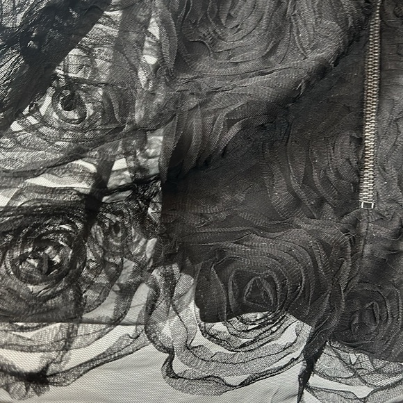 New Betsy & Adam Strapless Black Tulle Layered Evening Y2K Prom Party Dress 2 - Picture 14 of 15